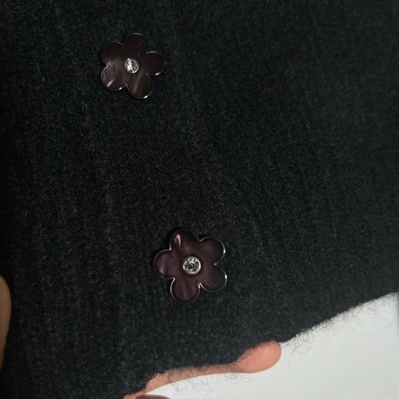 AlexaChung Black Chandra Cashmere Silk Cropped Cardigan NWT Large - Picture 7 of 14